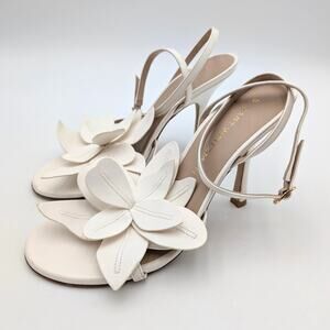 Stuart Weitzman Paradise 100 Ankle Strap Sandal Women's Ivory Size US9.5B EU40